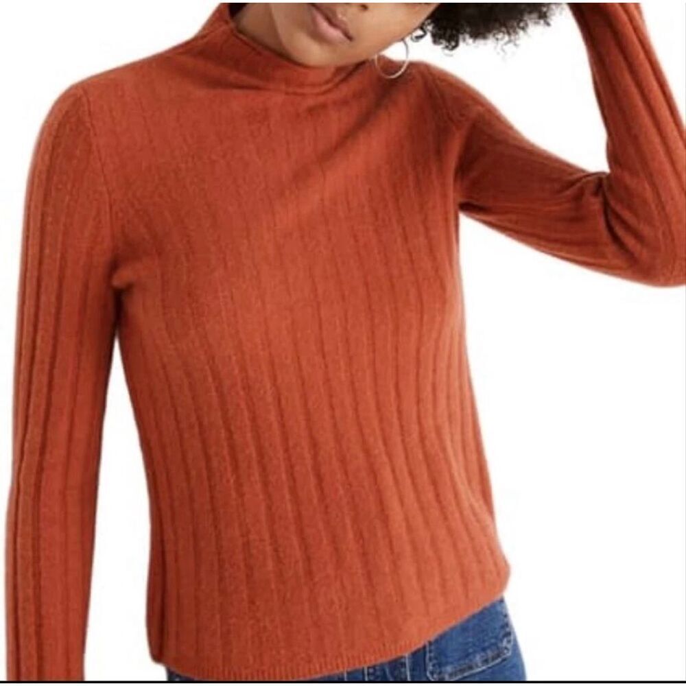 Women's Orange Madewell Rust Evercrest Turtleneck Sweater sz small